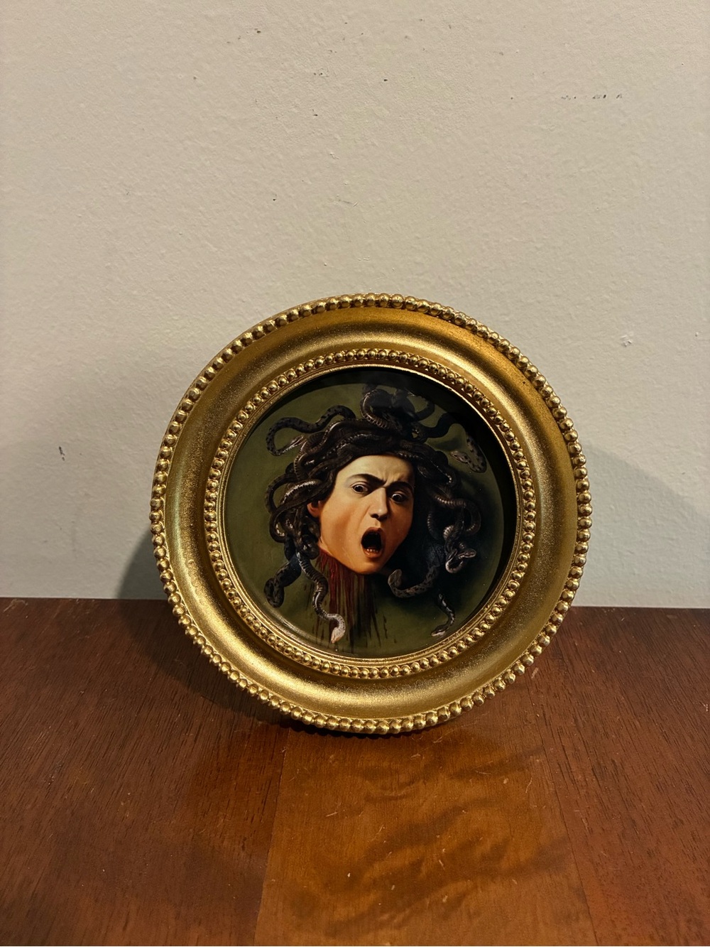 Caravaggio Medusa Head Art Print 5” Gold Frame Italian Renaissance Wall Art - Picture 2 of 3